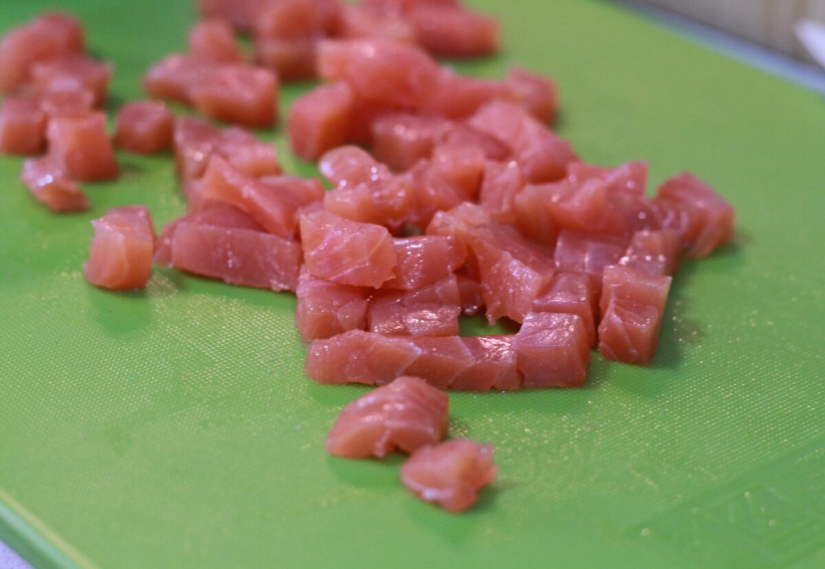 Volovanes rellenos de salmón y mandarina