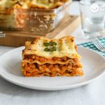 Lasaña vegetariana con soja texturizada