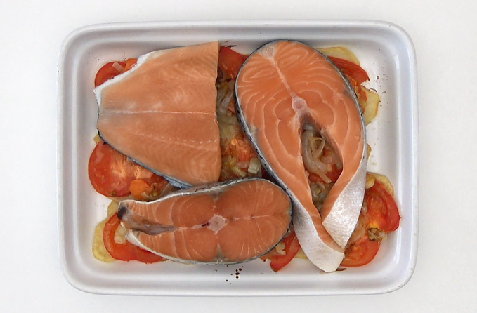 Rodajas de salmón al horno paso 11