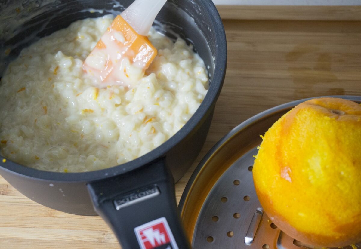 Arroz con leche con naranja. Postre madrileño