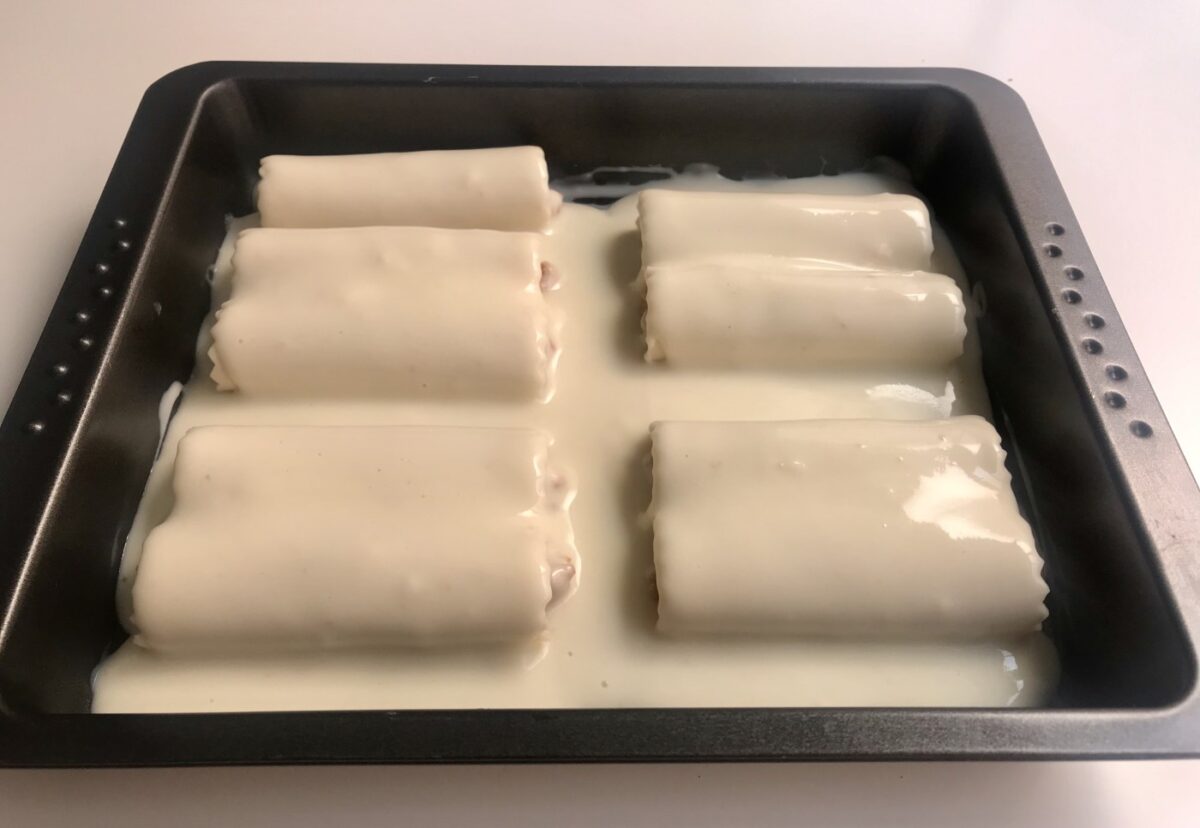 Canelones rellenos de pollo