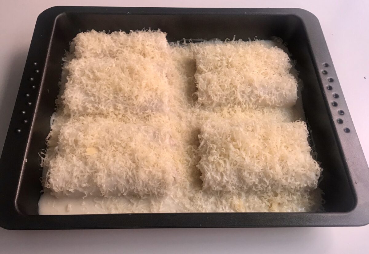 Canelones rellenos de pollo