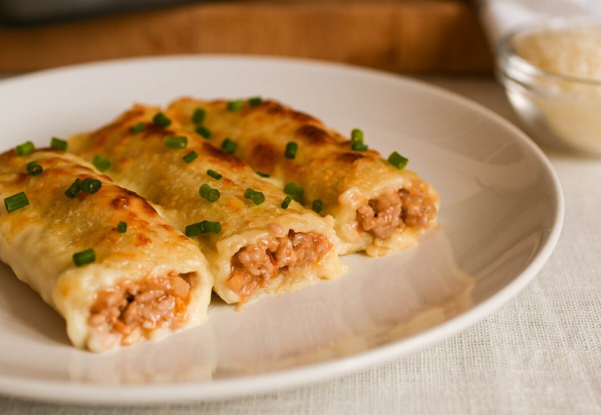 Canelones rellenos de pollo