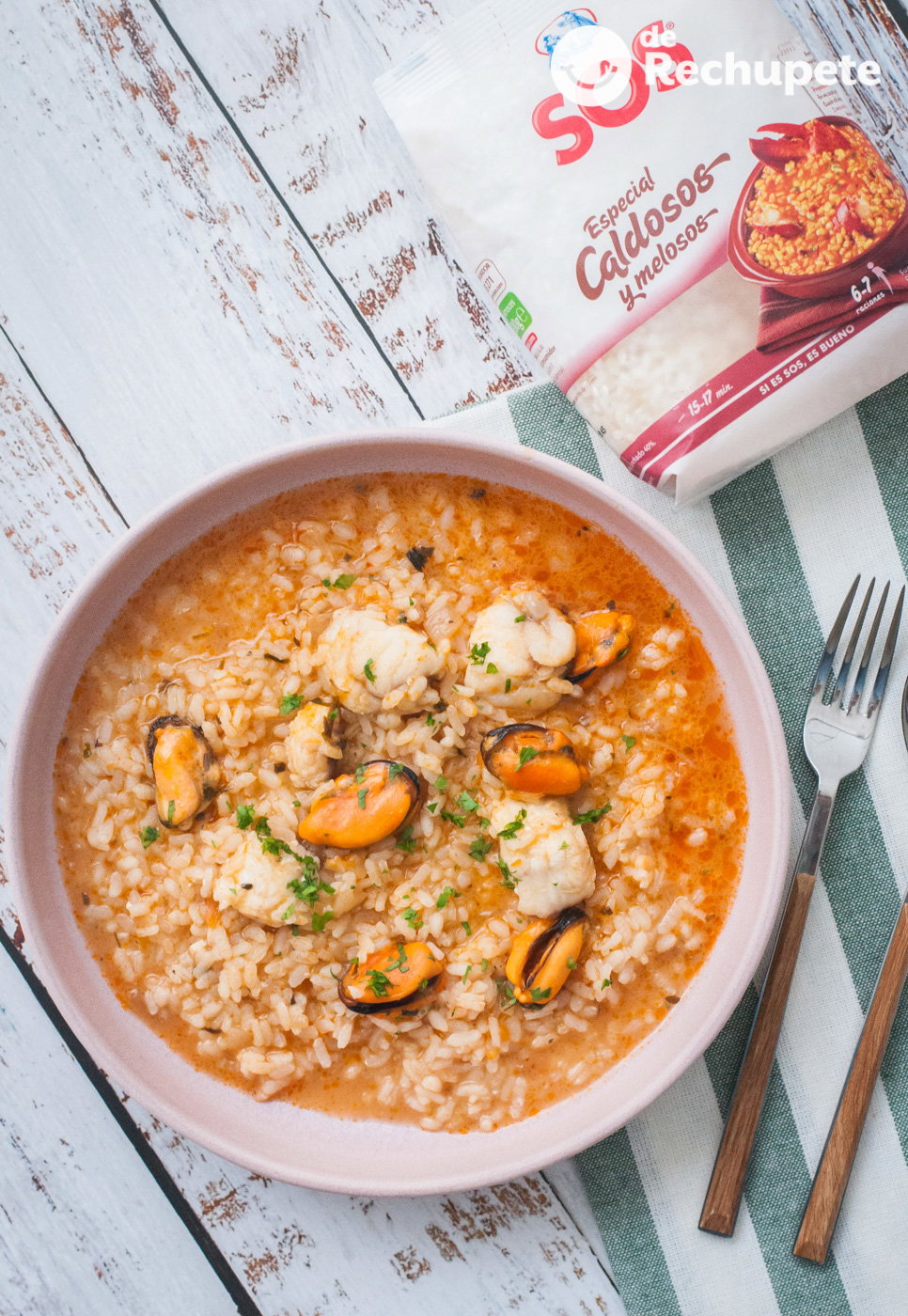 Arroz caldoso de rape y mejillones perfecto para Navidad