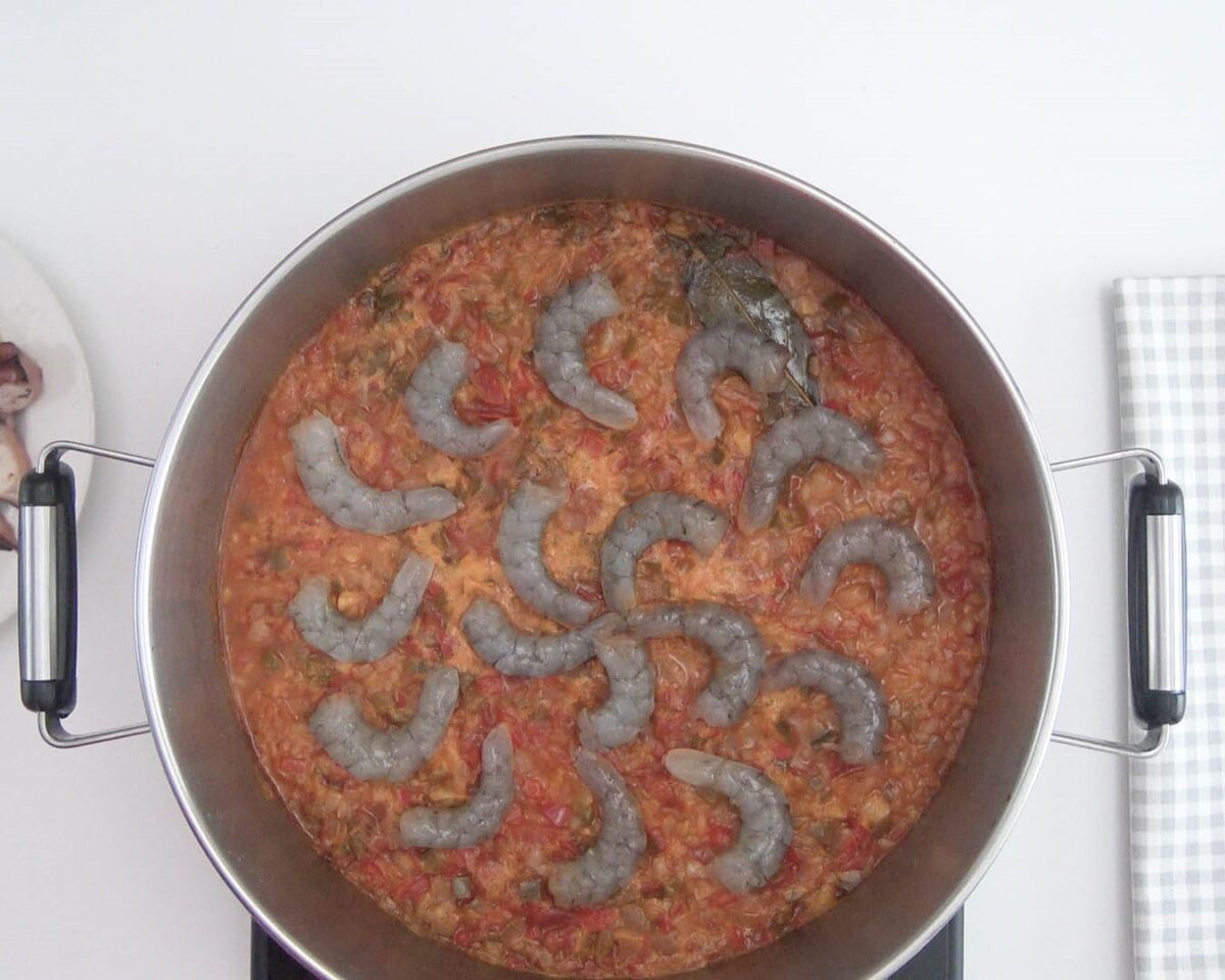 Arroz con pulpo y gambas
