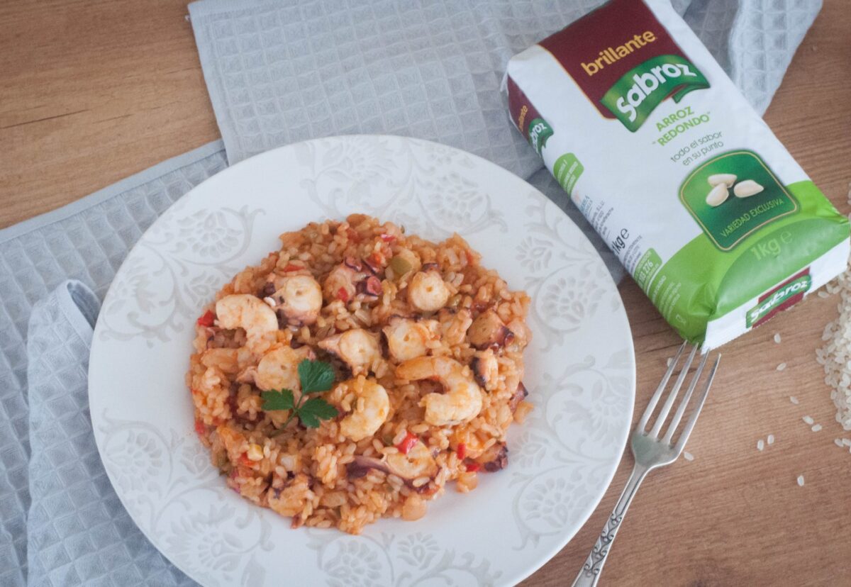 Arroz con pulpo y gambas