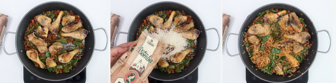 Paella de pollo. Receta de arroz fácil y barata