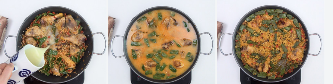 Paella de pollo. Receta de arroz fácil y barata