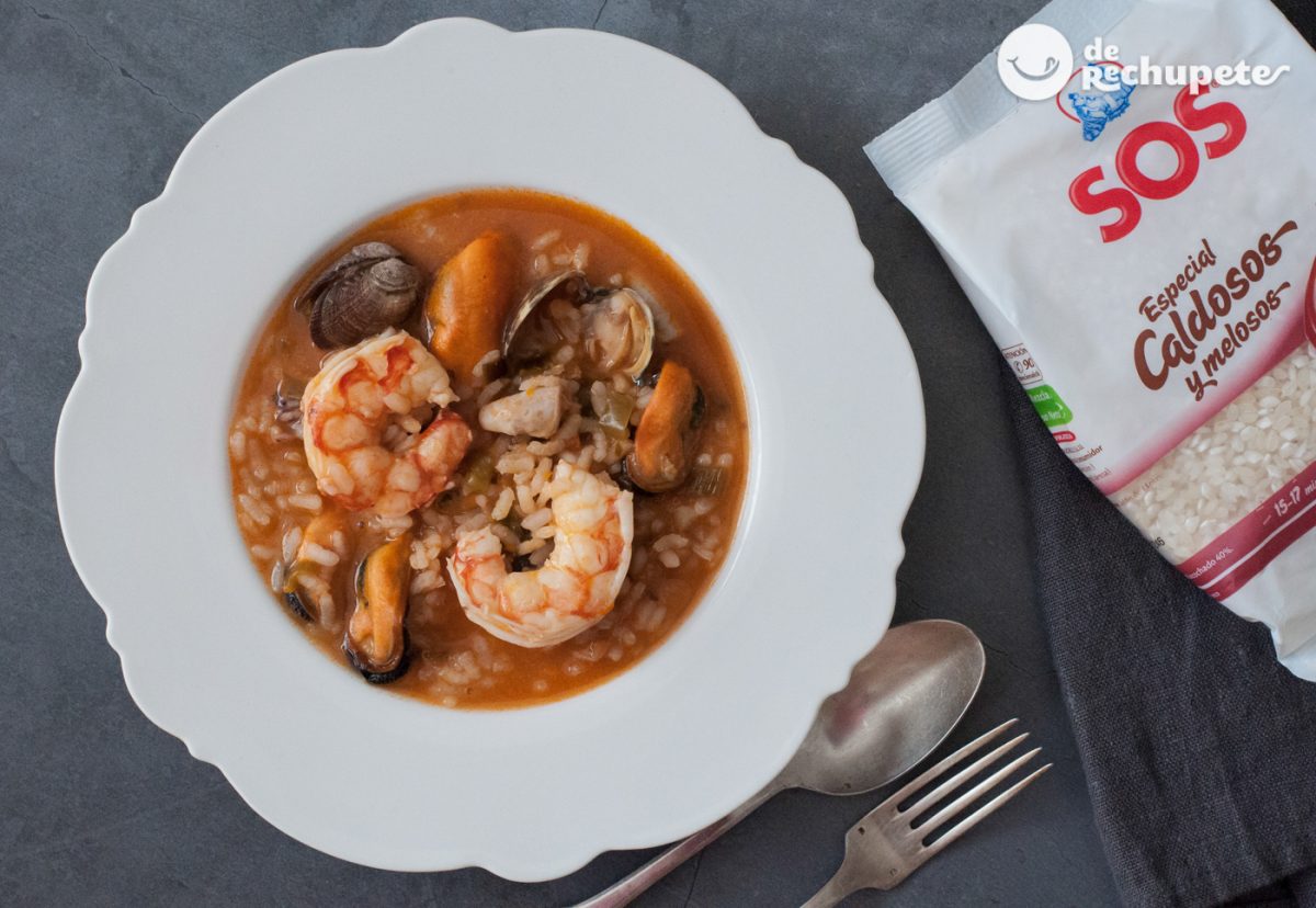 Arroz caldoso de marisco. receta paso a paso con consejos para que te quede perfecto