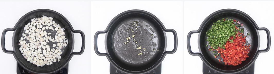 Arroz negro con verduras en cazuela