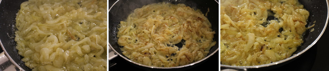 Tostas de setas Boletus y cebolla caramelizada