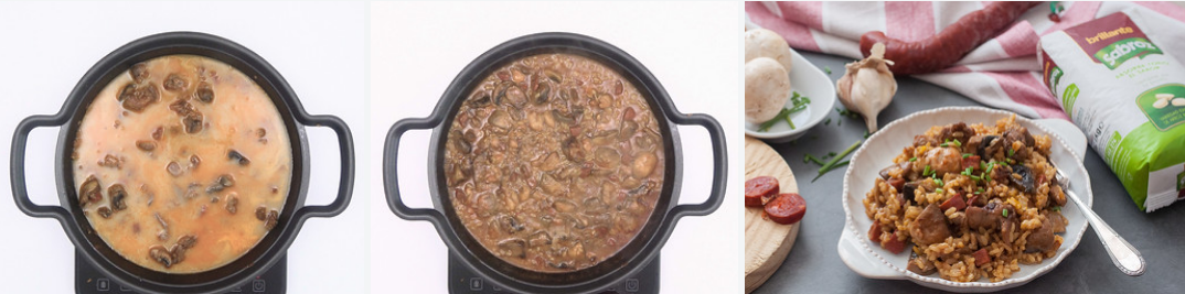 Arroz con pollo y setas en cazuela. Receta para disfrutar del Otoño