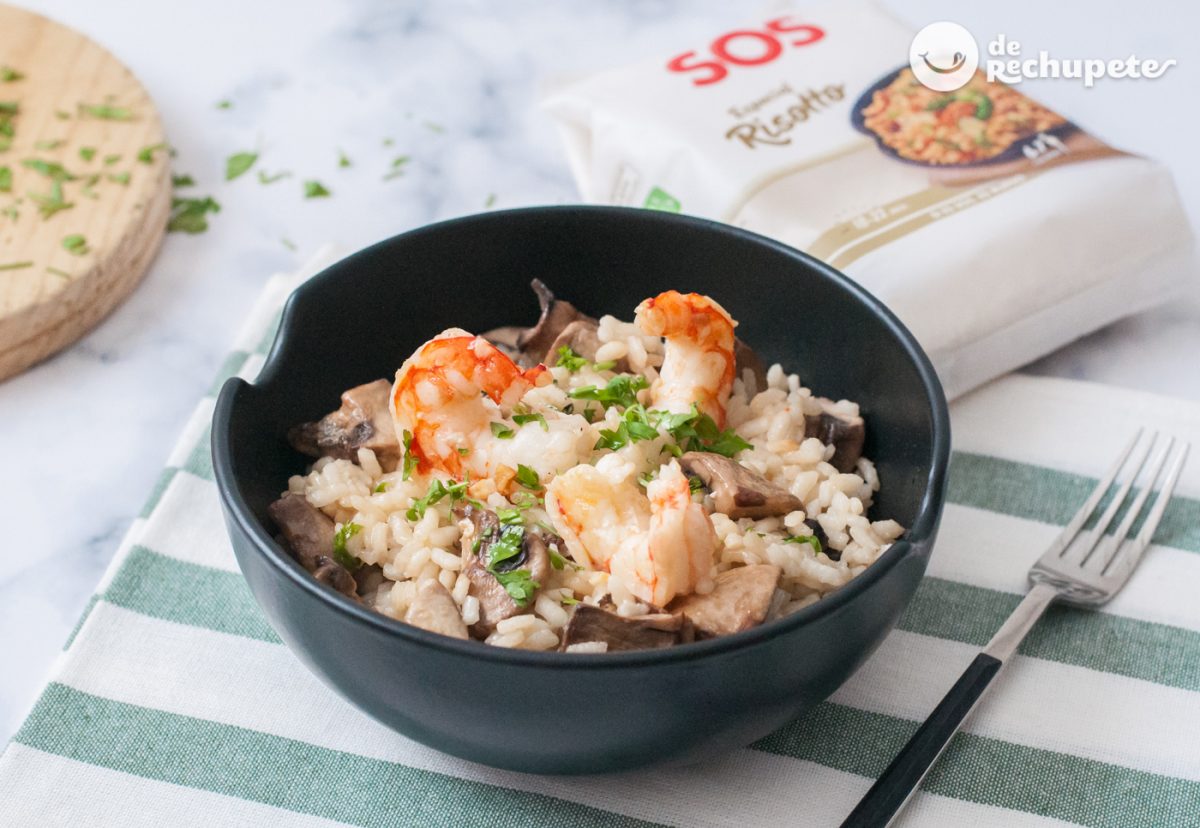 Risotto de setas y gambas. Receta casera para disfrutar del otoño De