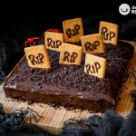 Tarta de chocolate cementerio para Halloween
