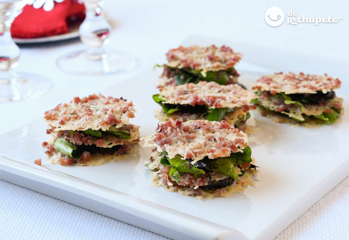 Crujientes de parmesano y jamón con tapenade