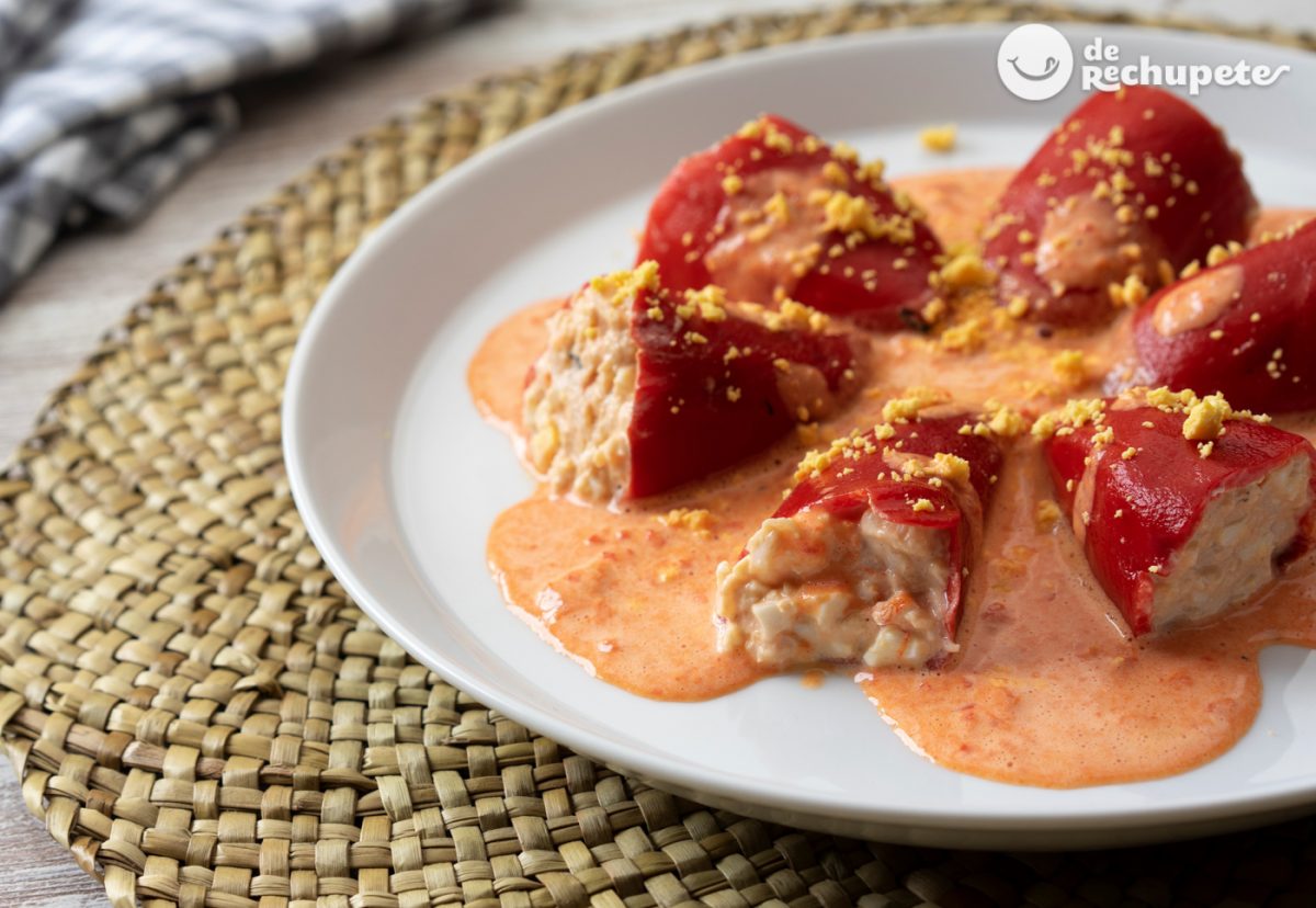 Piquillo peppers stuffed with monkfish and prawns