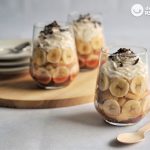 Trifle de plátano y crema pastelera