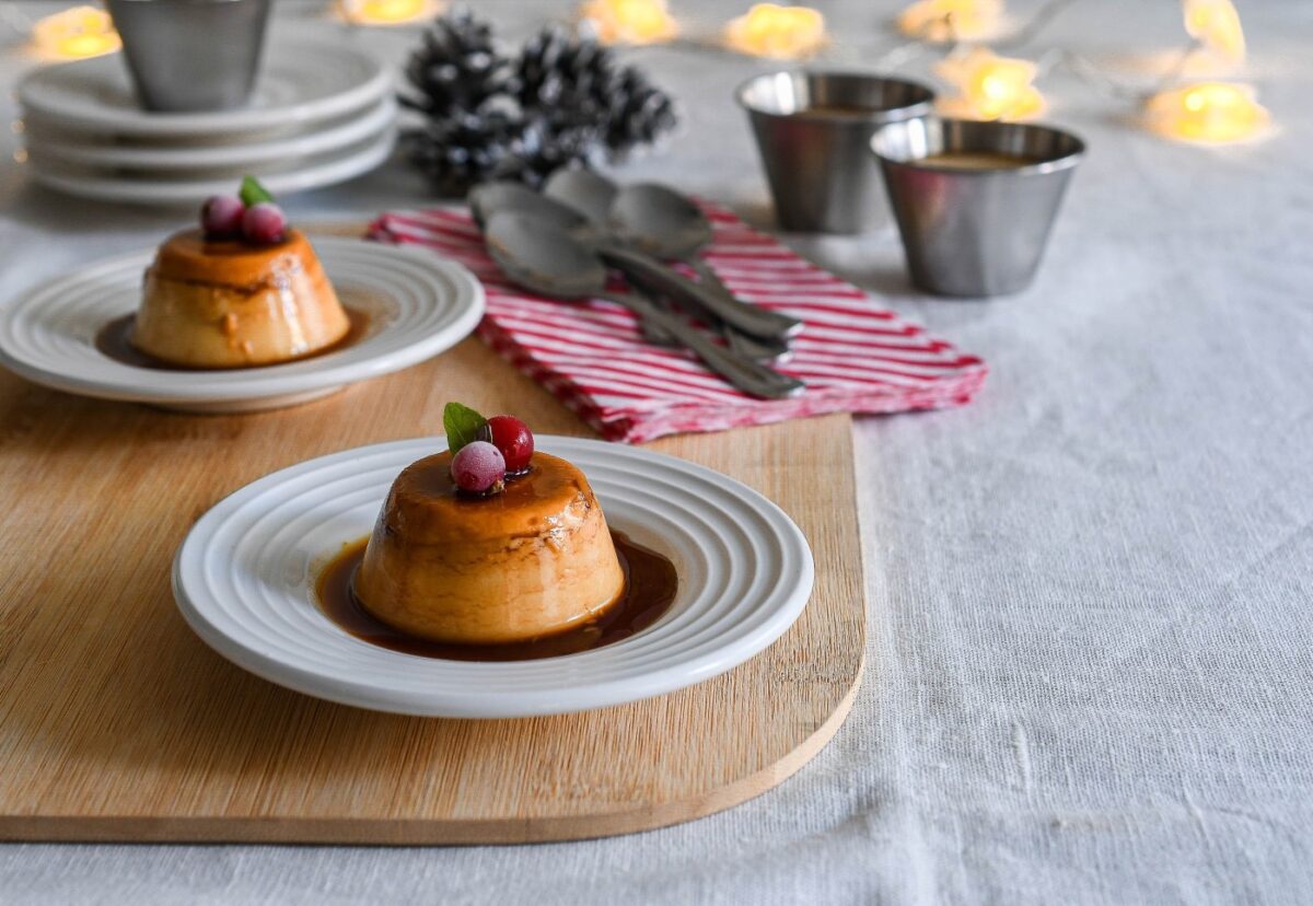 Flan de turrón sin horno, el postre navideño súper fácil