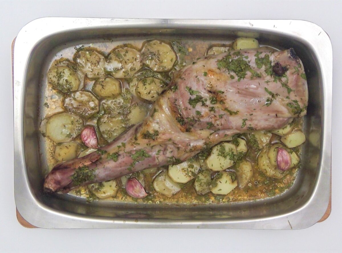 Ternasco al horno con patatas