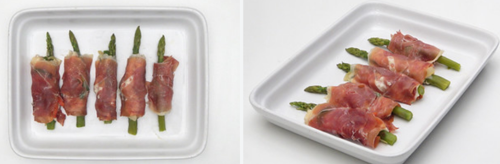 Rollitos de espárragos y jamón gratinados