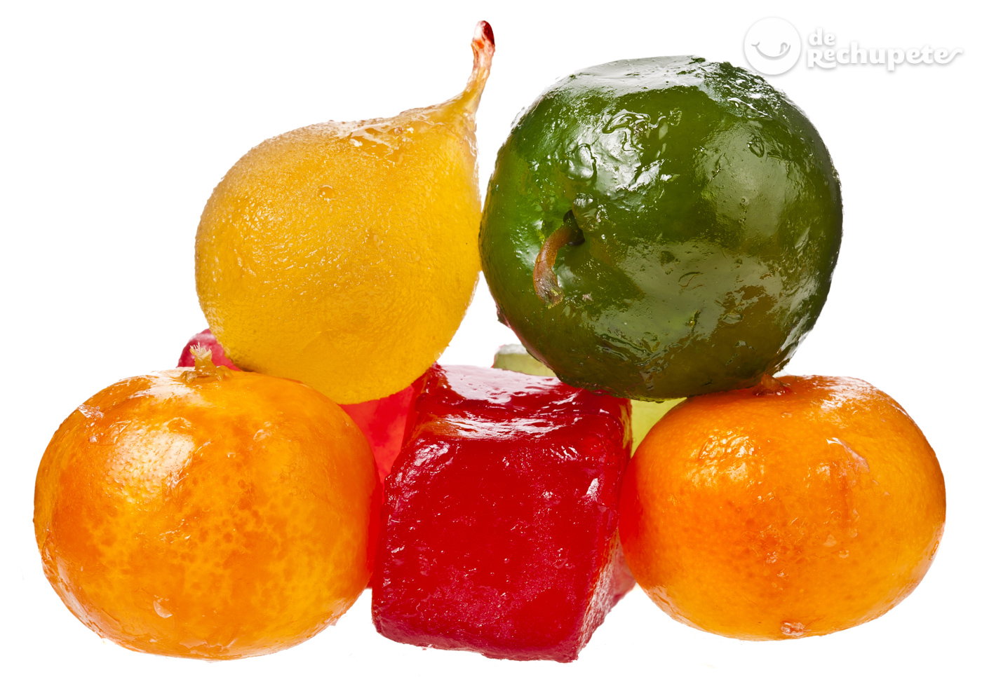 Frutas escarchadas. Verde, rojo y naranja, ¿Qué significan?