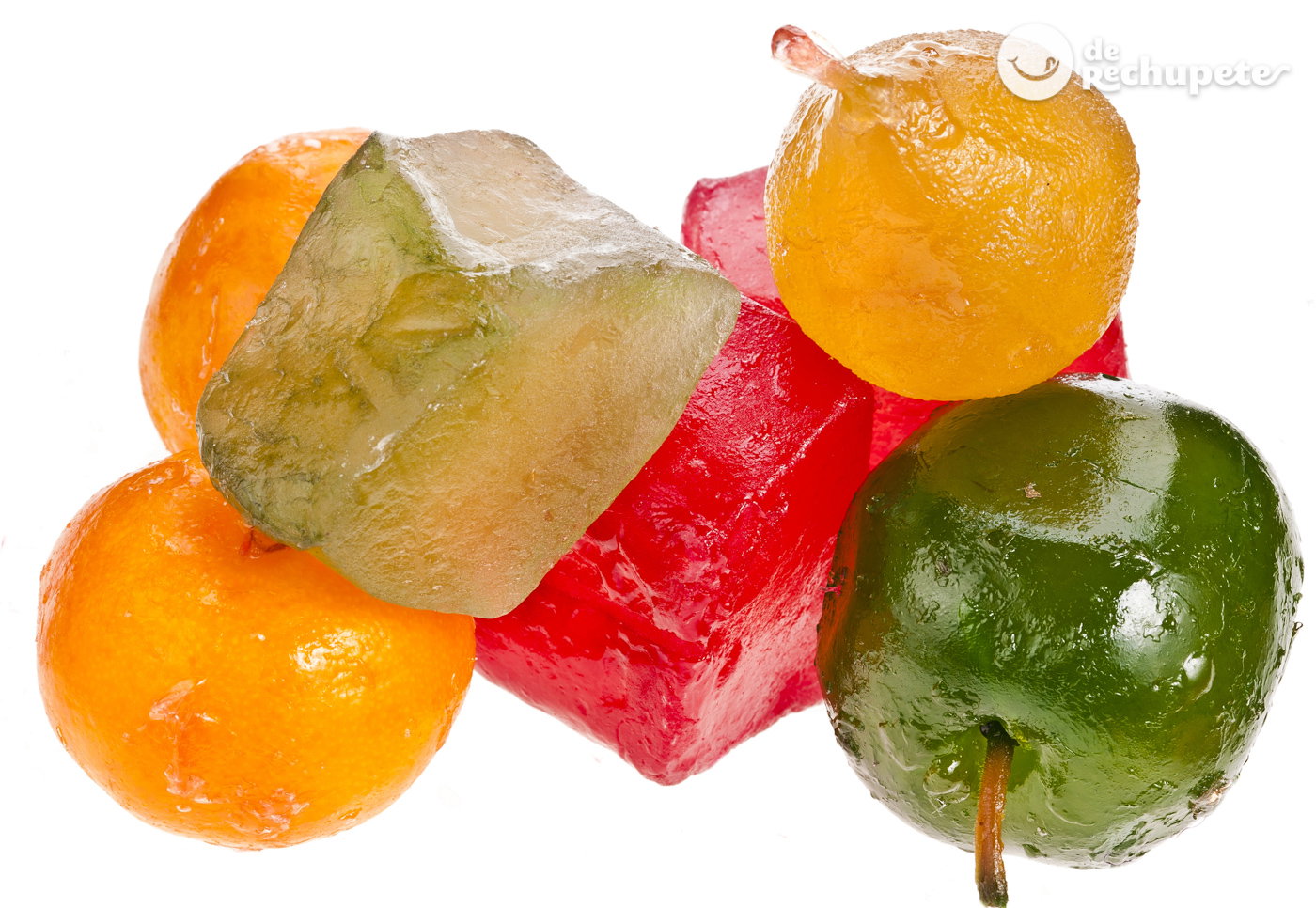 Frutas escarchadas. Verde, rojo y naranja, ¿Qué significan?
