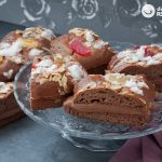 Roscón de Reyes de chocolate relleno de crema de trufa