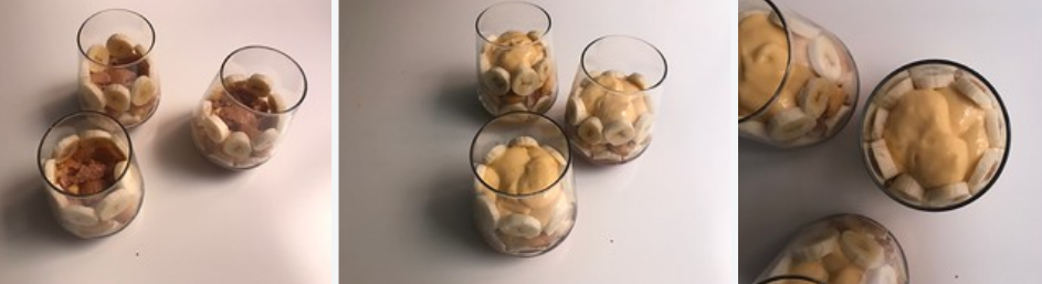 Trifle de plátano y crema pastelera