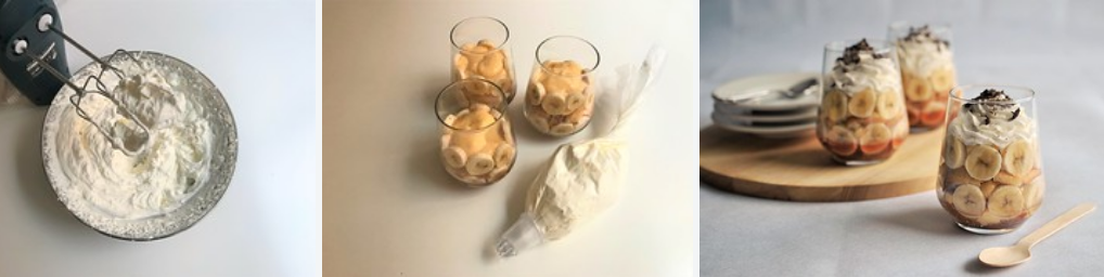 Trifle de plátano y crema pastelera