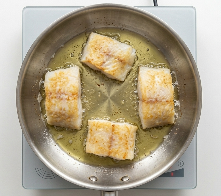 Bacalao encebollado y con pimientos al estilo canario