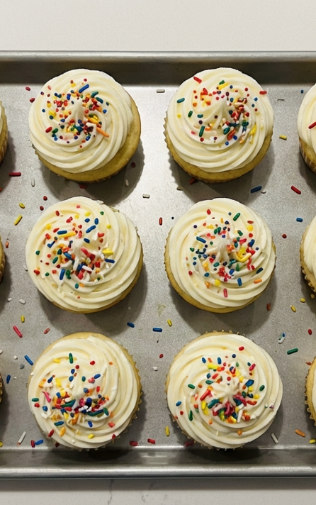Cupcakes de vainilla especial Carnaval