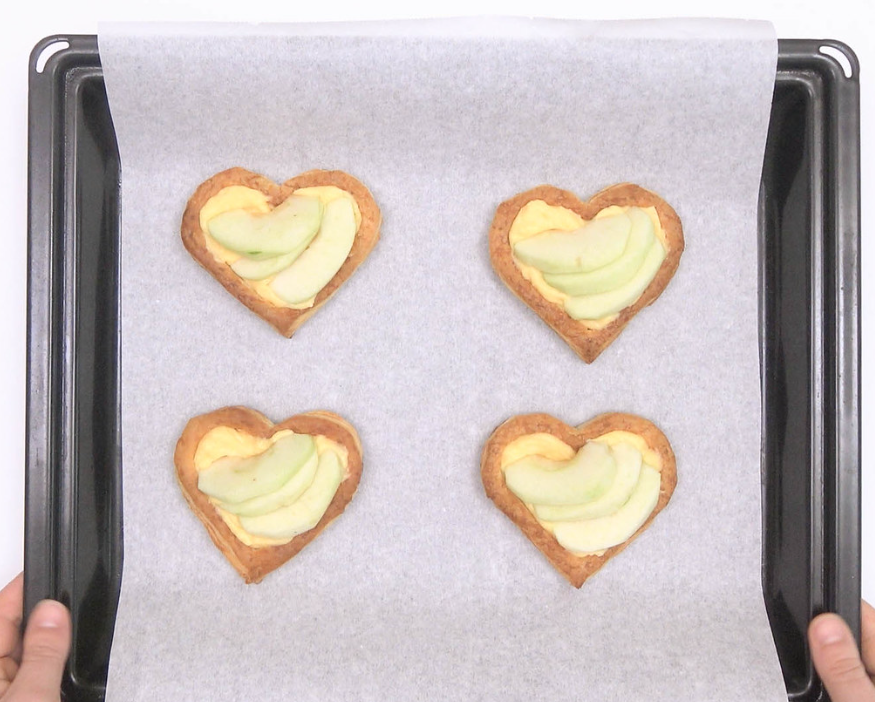 Tartaleta de hojaldre y manzana para San Valentín