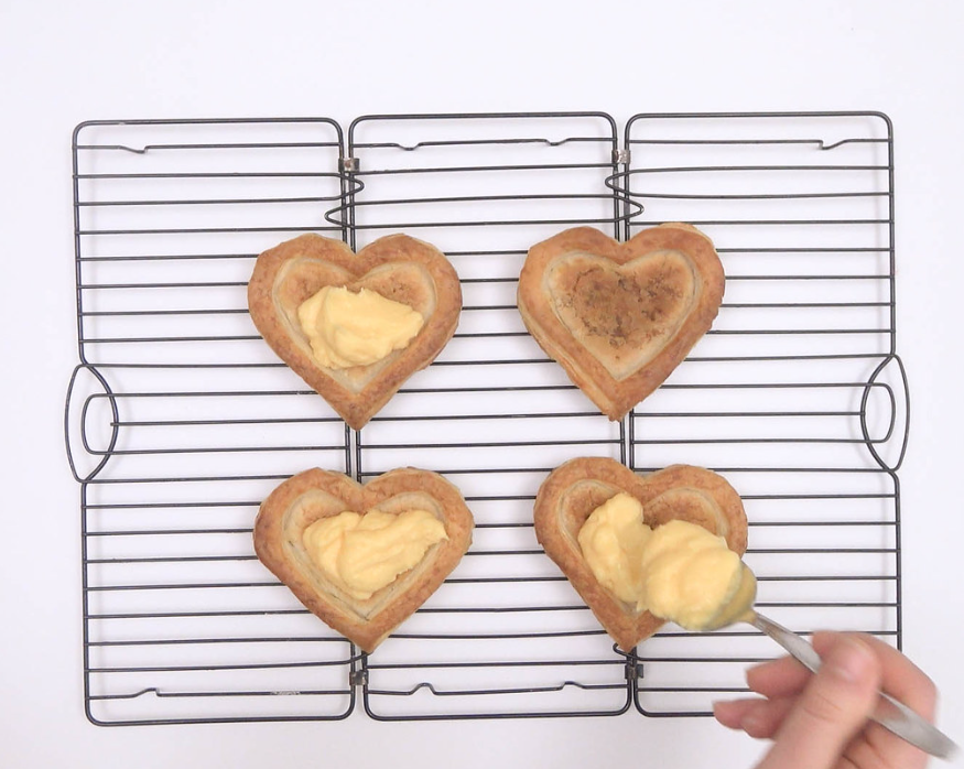 Tartaleta de hojaldre y manzana para San Valentín