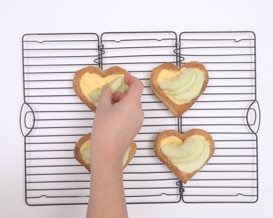 Tartaleta de hojaldre y manzana para San Valentín