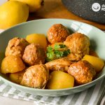 Guiso de pollo con pelotas de carne. Receta murciana paso a paso