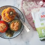 Pimientos rellenos de arroz y verduras. Receta paso a paso