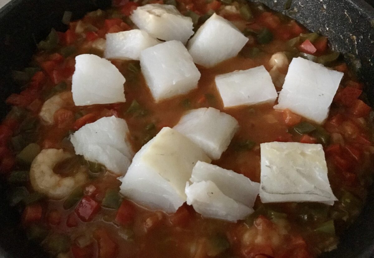 Bacalao con gambas