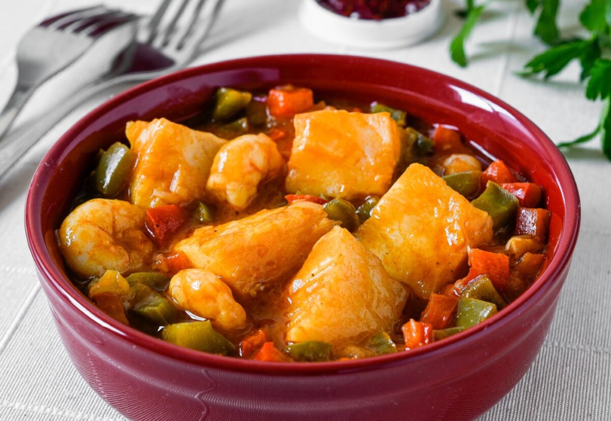 Bacalao con gambas
