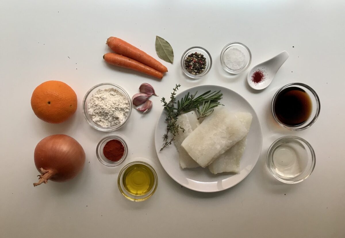Bacalao en escabeche con naranja