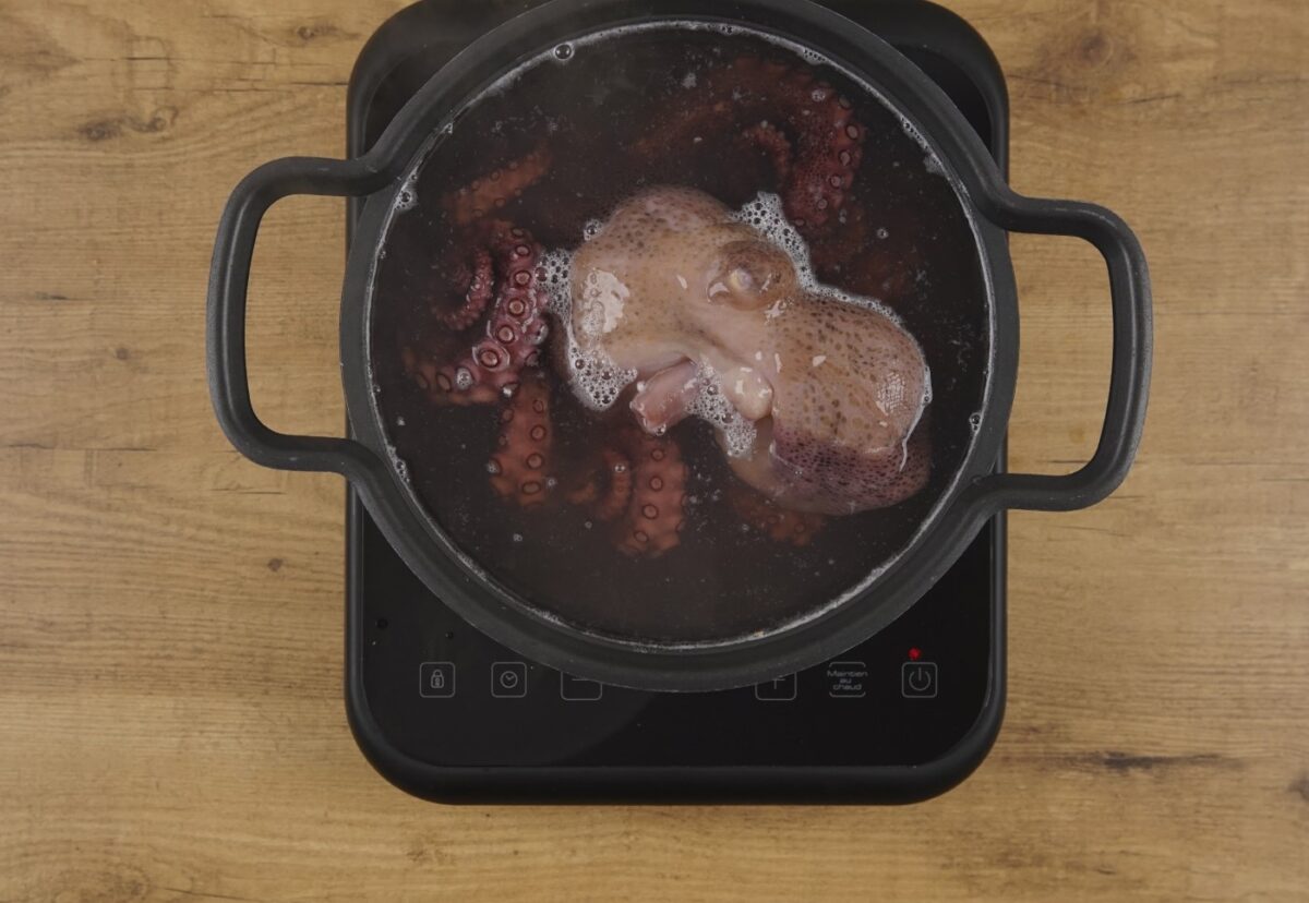 Fabas de Lourenzá con pulpo y langostinos