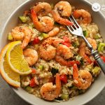 Arroz meloso marinero con langostinos y verduras