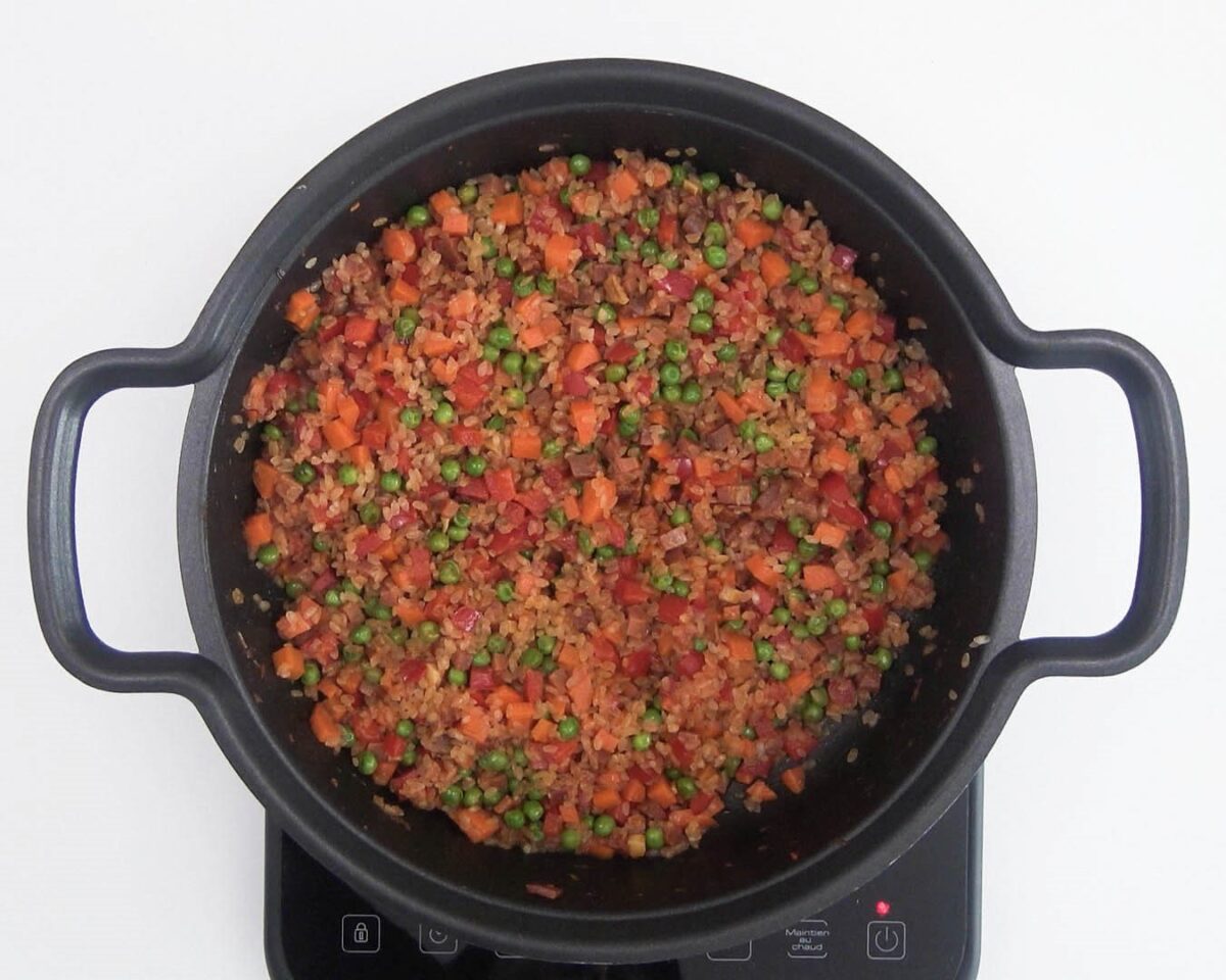 Arroz campero o a la campesina. Receta de arroz fácil y delicioso