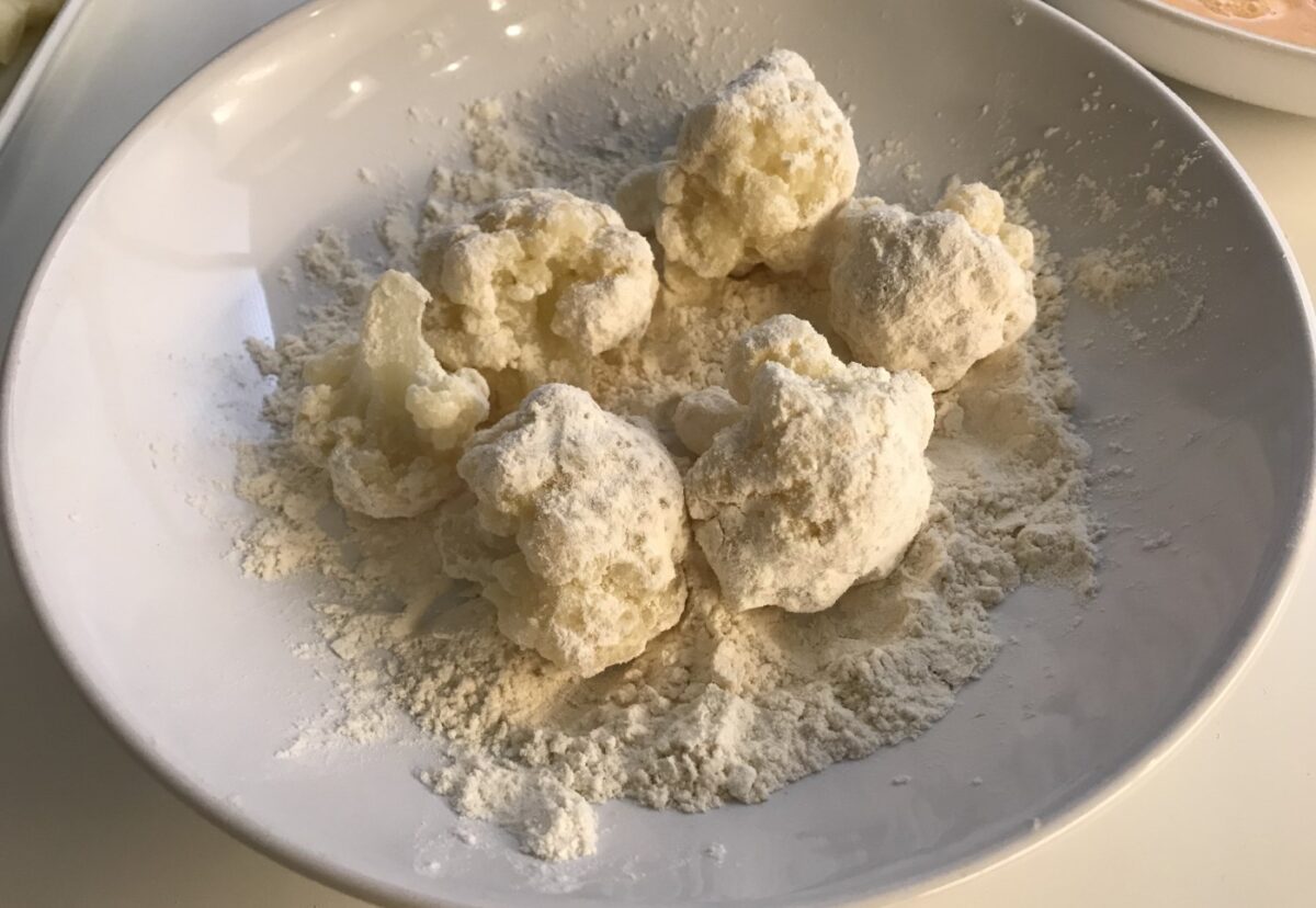 Coliflor rebozada crujiente