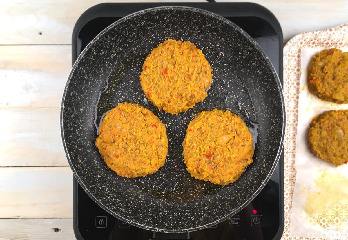 Hamburguesas veganas de lentejas y verduras