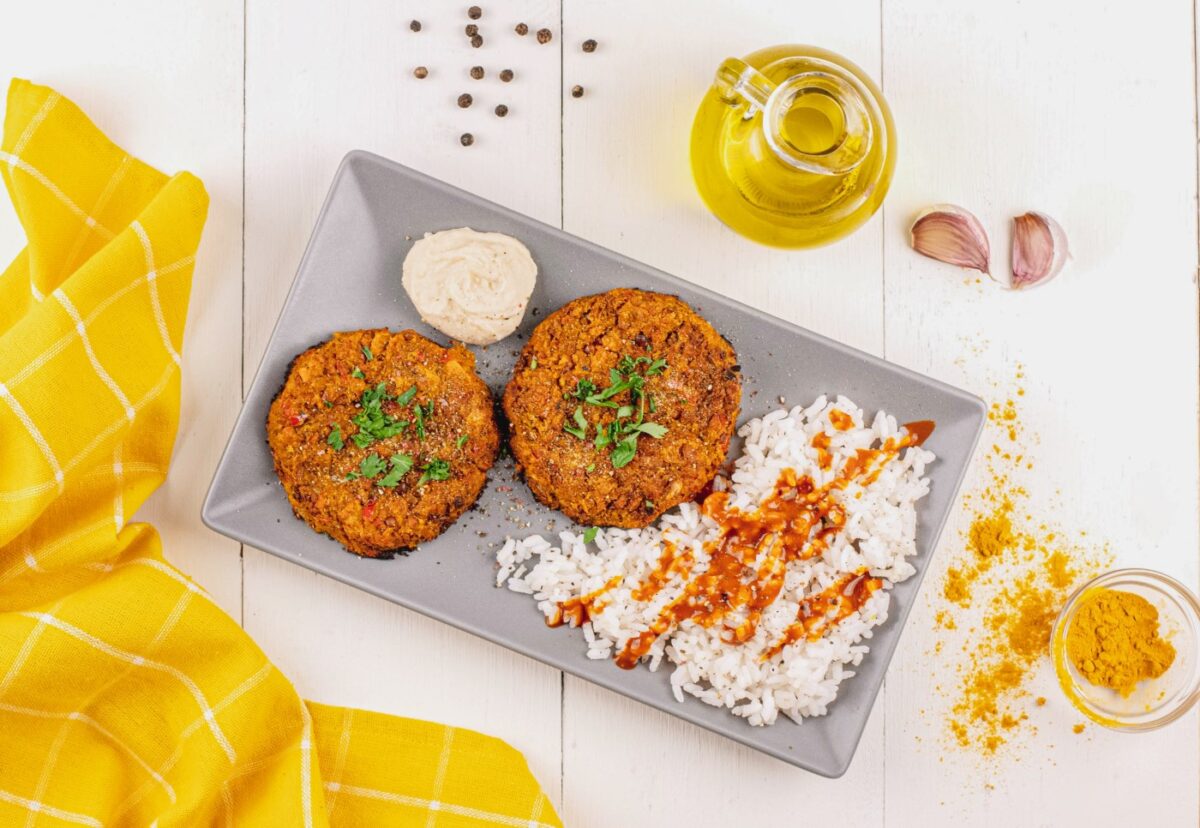 Hamburguesas veganas de lentejas y verduras