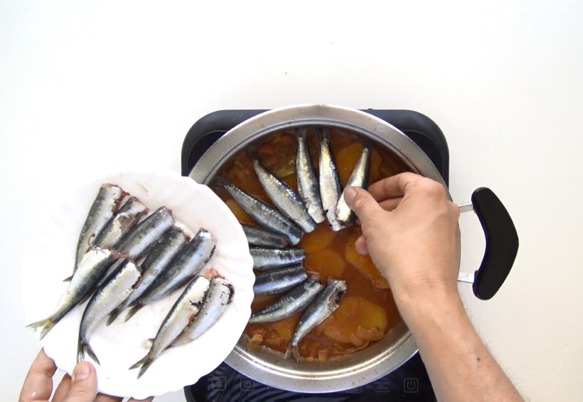 Guiso marinero de sardinas o xoubas