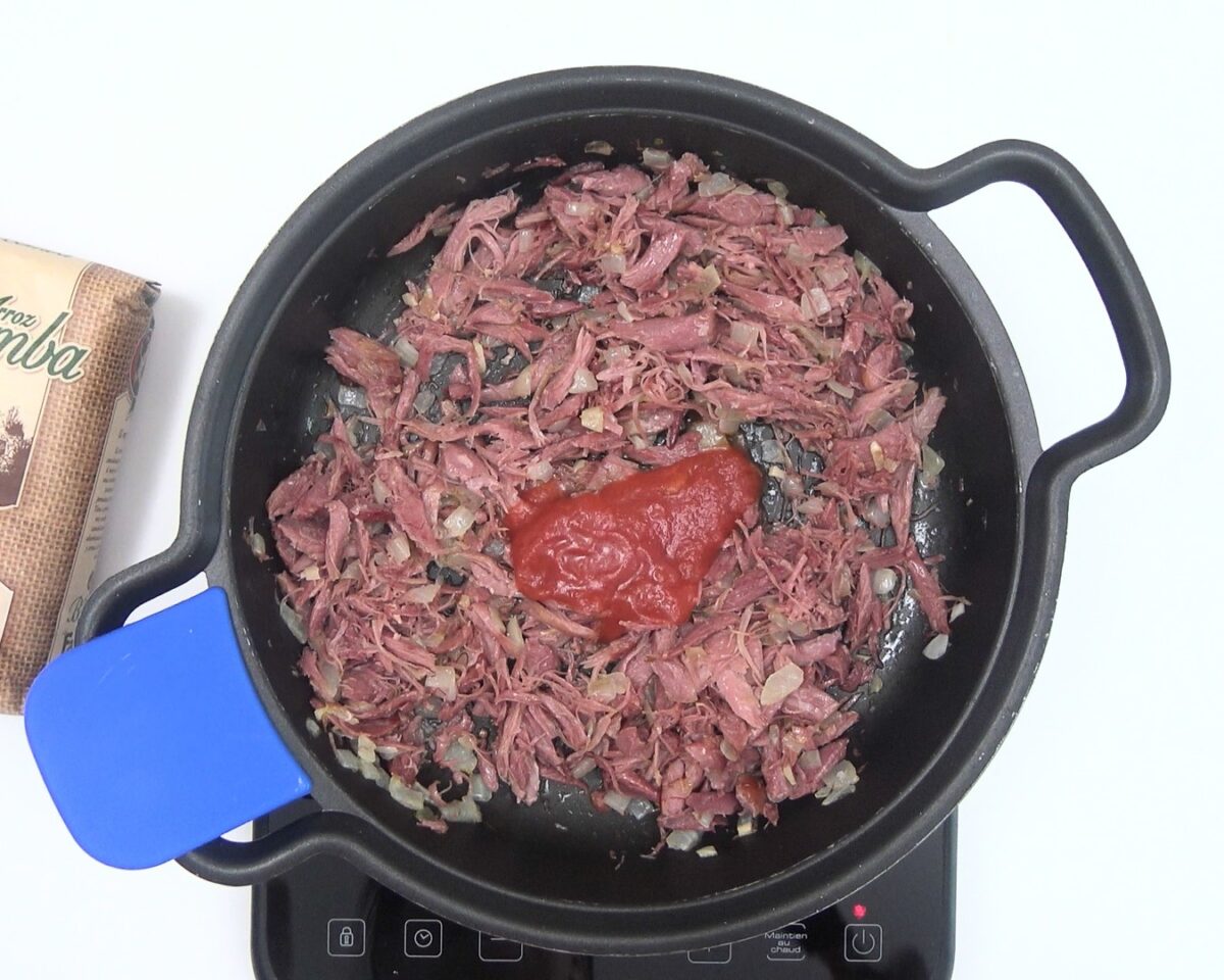 Arroz con confit de pato y verduras