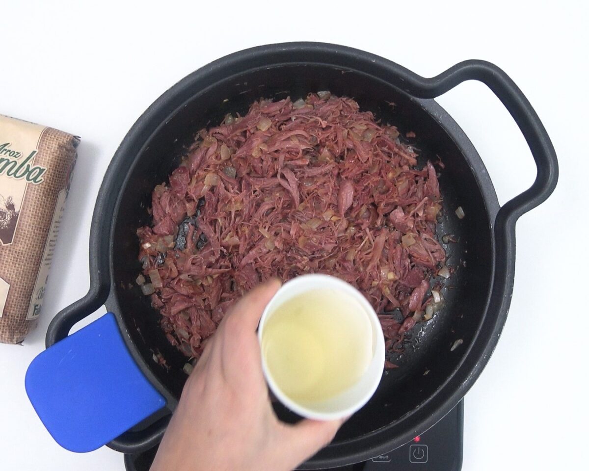 Arroz con confit de pato y verduras