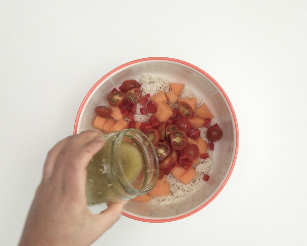 Ensalada de arroz basmati rápida y ligera