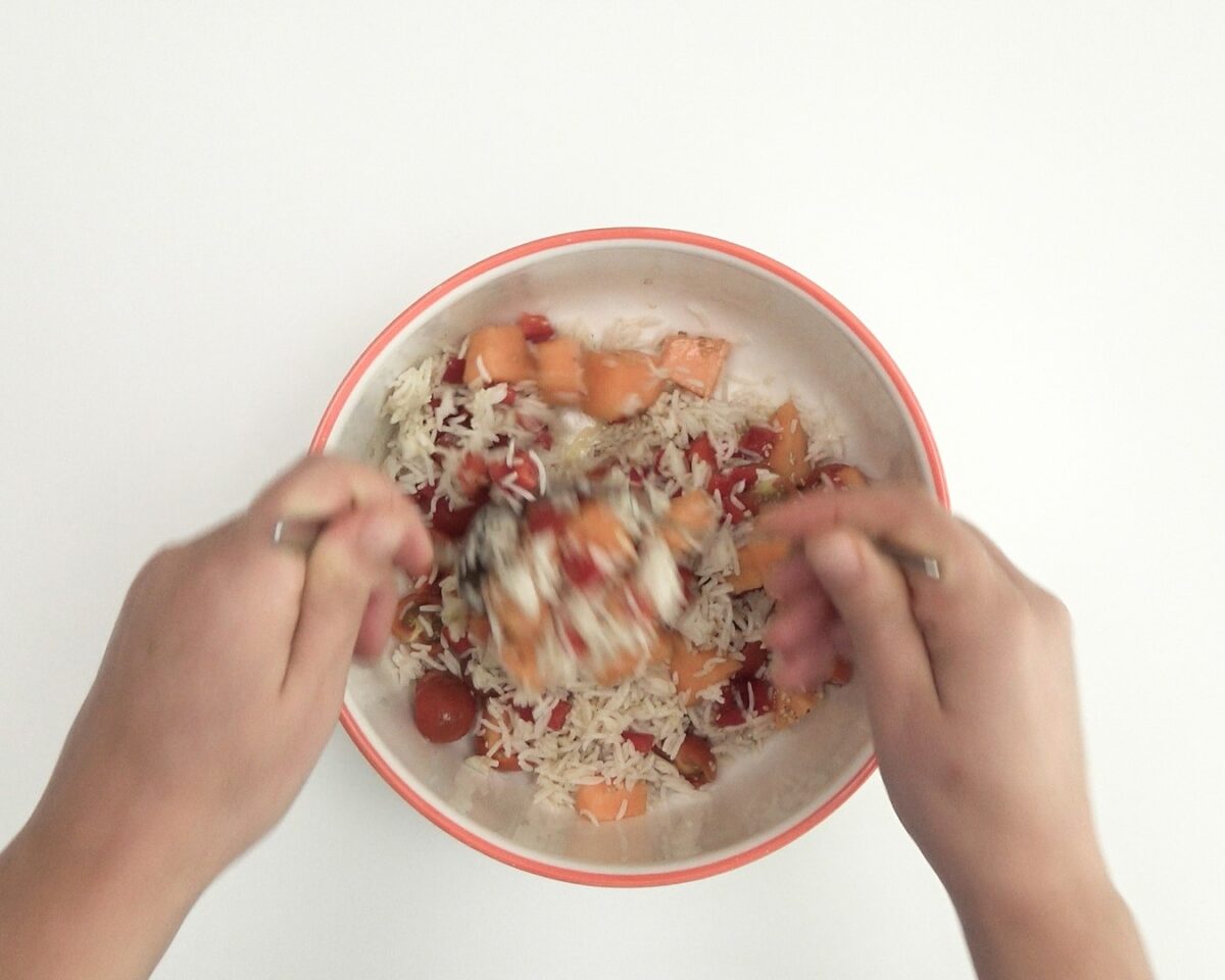 Ensalada de arroz basmati rápida y ligera